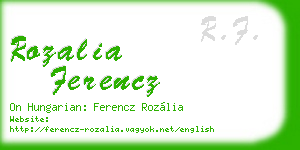 rozalia ferencz business card